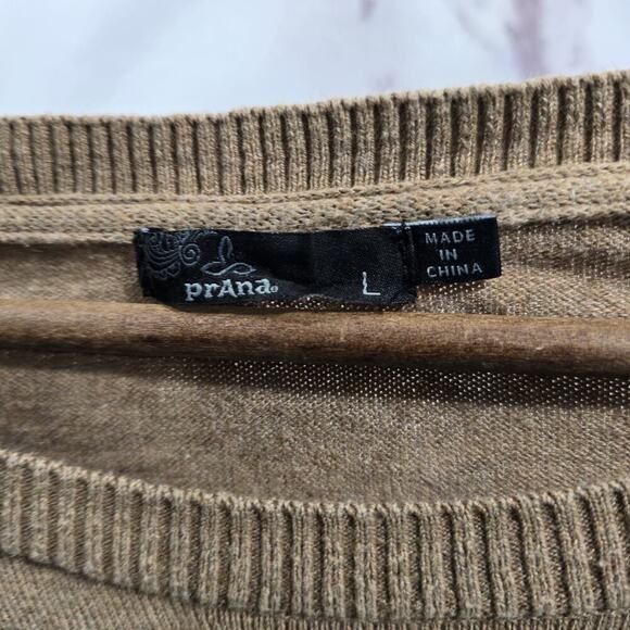 Prana Sweater Womens Medium Gray Lightweight Organic Cotton Chevron - Picture 7 of 12